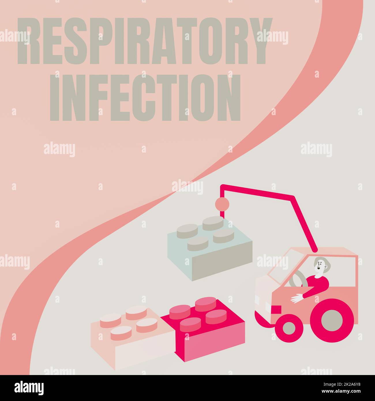 Text showing inspiration Respiratory Infection. Internet Concept any infectious disease that directly affects the normal breathing Man In Crane Moving Around Blocks Presenting New Ideas. Stock Photo