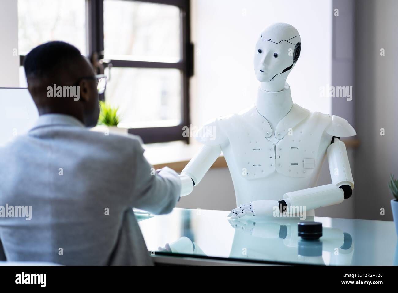 Robot job interview hires stock photography and images Alamy