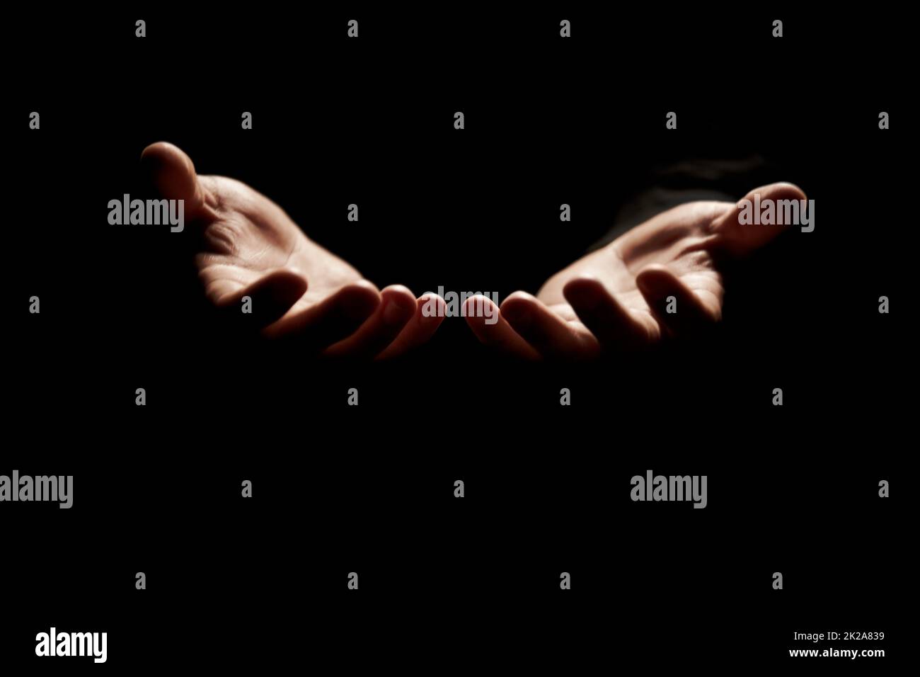 Connecting with God. Hands open to receive from God Stock Photo Alamy