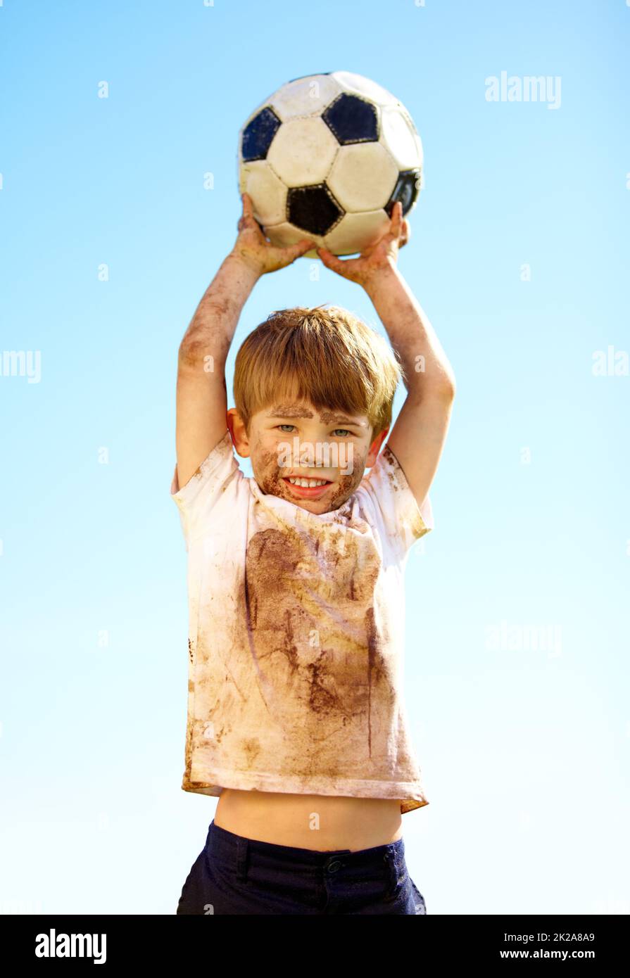 Kids will be kids. Shot of messy children playing outdoors. Stock Photo