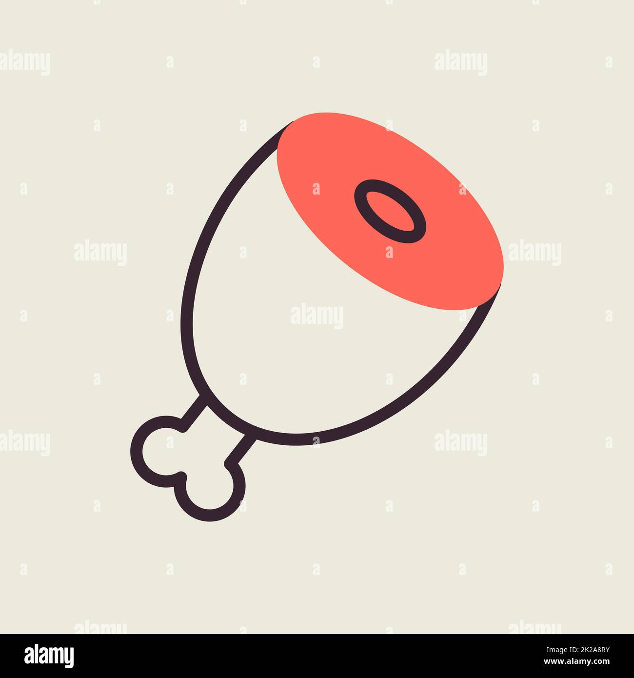Meat leg vector icon. Farm animal sign Stock Photo - Alamy