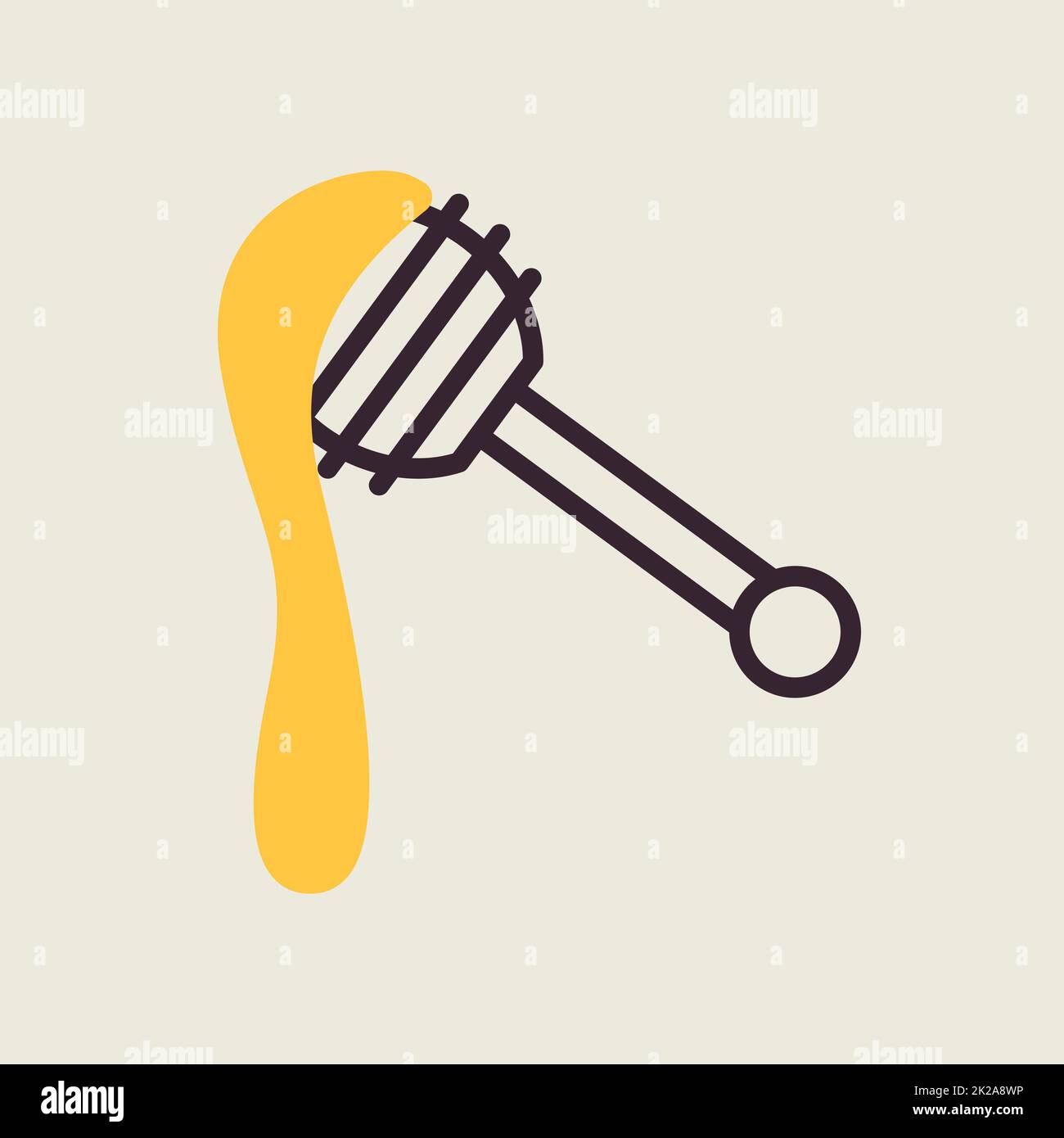 Honey dipper flat icon. Farm animal sign. Graph symbol for your web