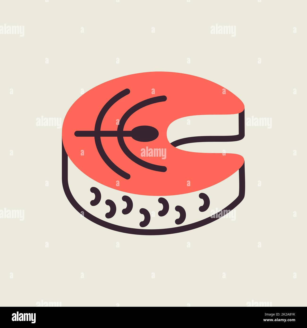 Steak of red fish salmon vector icon Stock Photo - Alamy