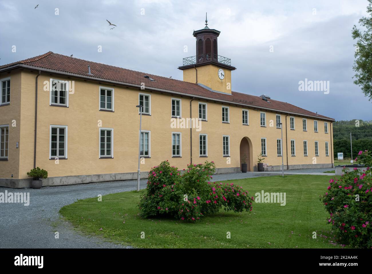 Ekne, Norway - July 05, 2022: Falstad was a German internment and transit camp during world war two. More than 200 prisoners were shot in the nearby f Stock Photo