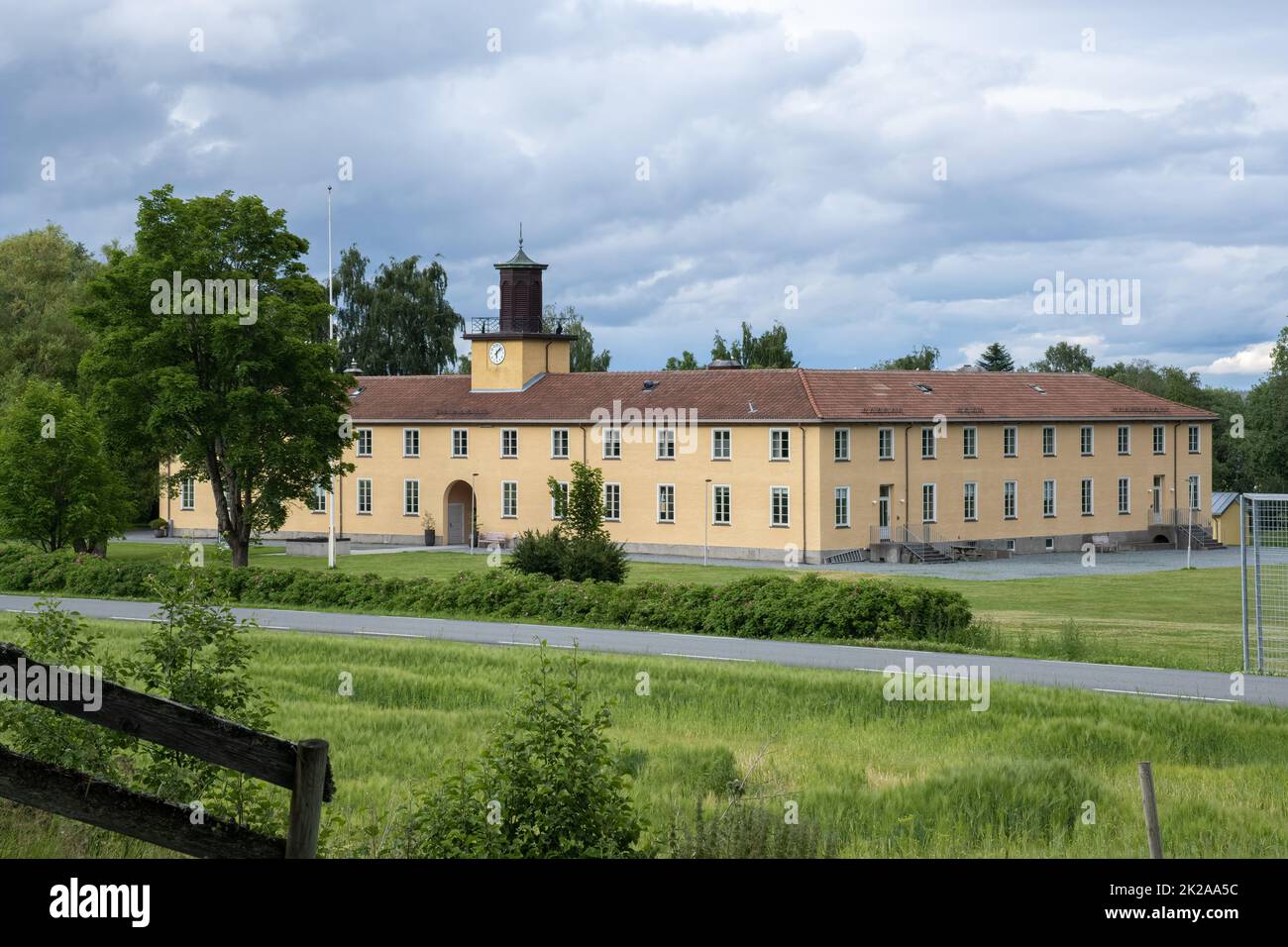 Ekne, Norway - July 05, 2022: Falstad was a German internment and transit camp during world war two. More than 200 prisoners were shot in the nearby f Stock Photo