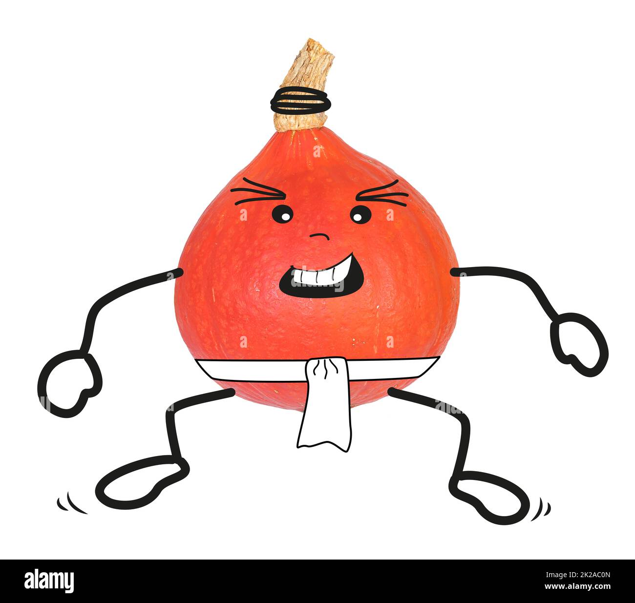 Pumpkin as a cartoon character Stock Photo