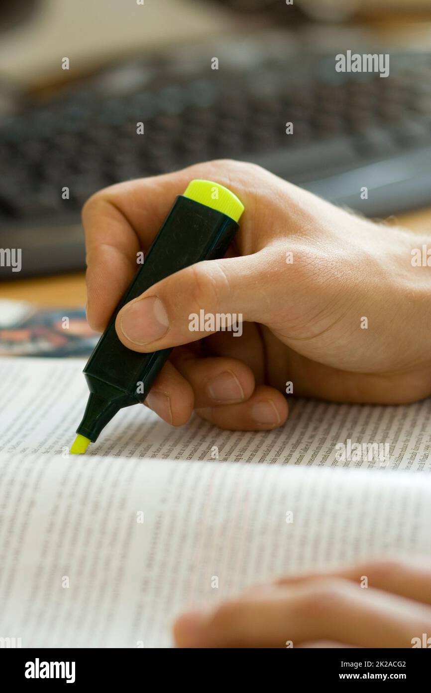 Highlighting text. Highlighting text. Stock Photo