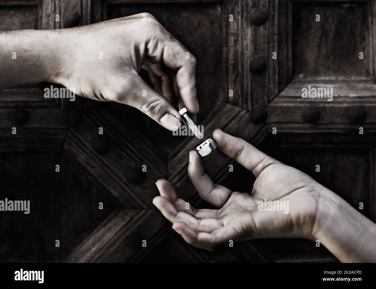 They complete each other. Cropped image of two hands putting together a