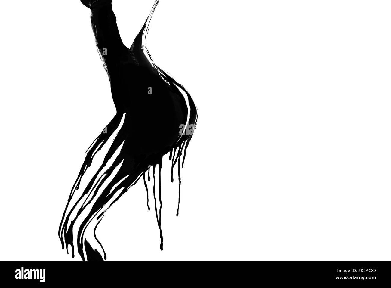 Shake it off. Black paint outlining a womans body. Stock Photo