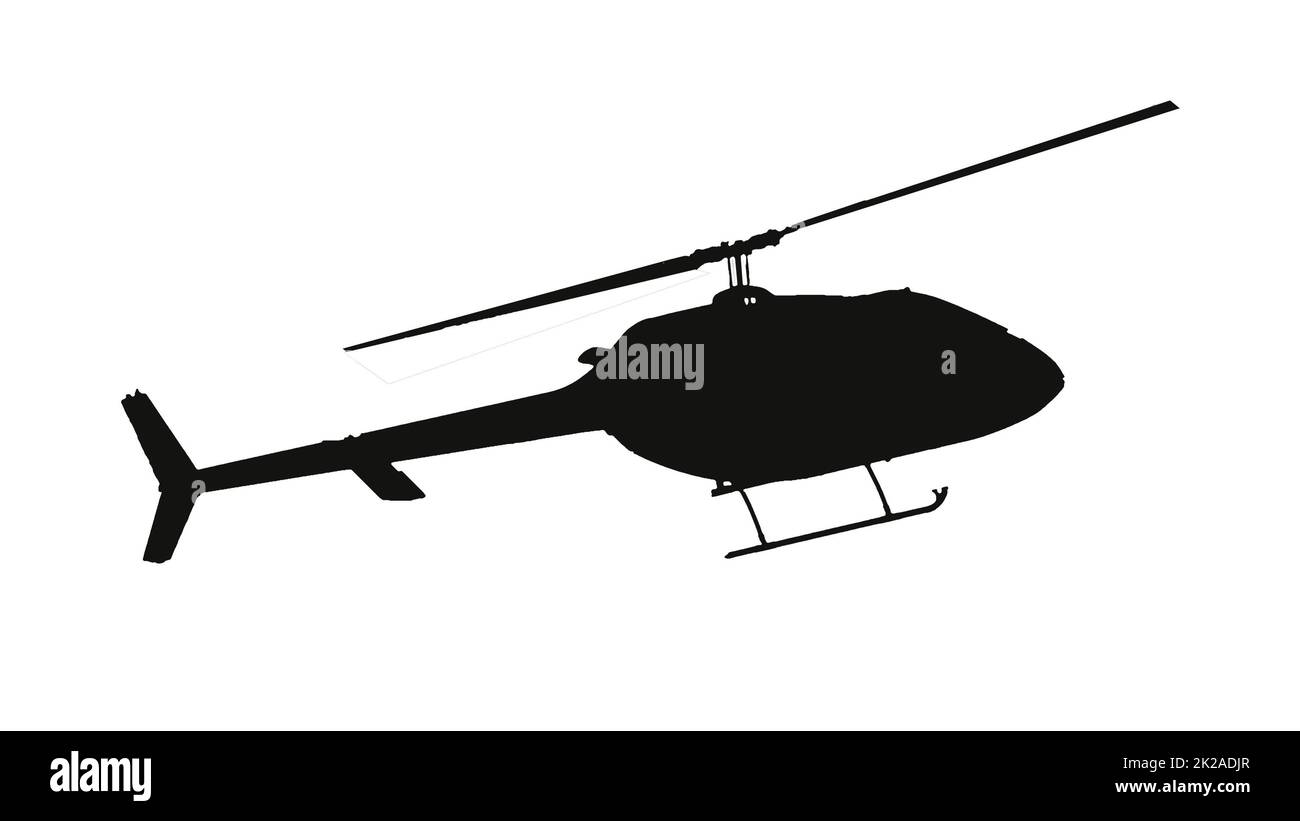 Helicopter Flying Over Blue Sky Stock Photo