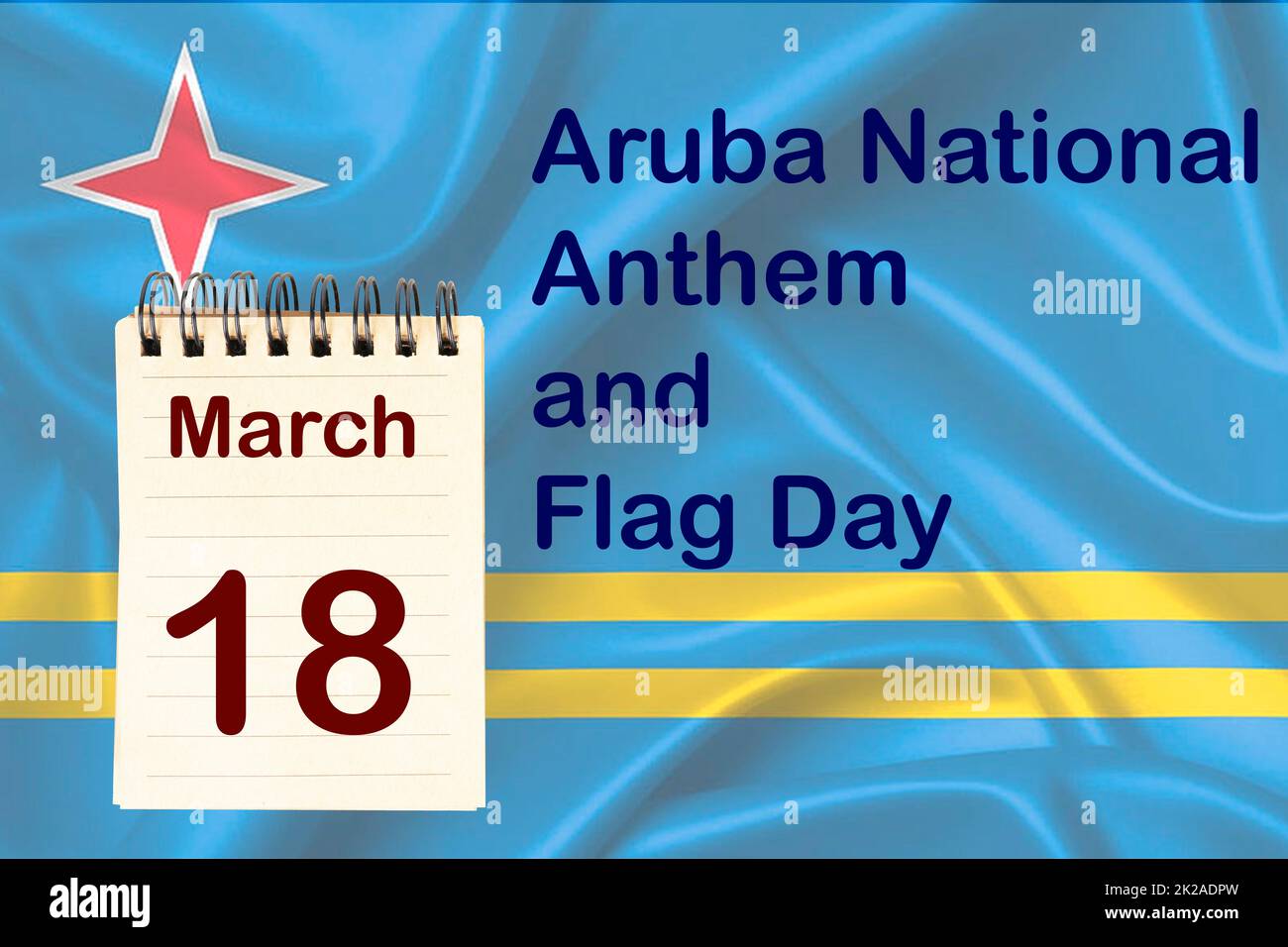 Aruba National Anthem and Flag Day Stock Photo