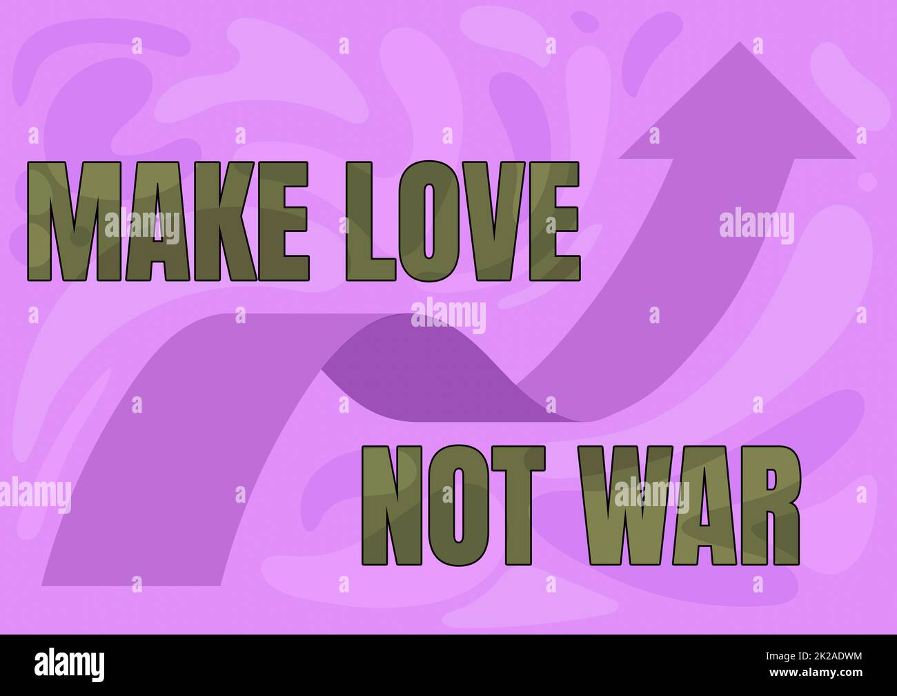 Writing displaying text Make Love Not War. Concept meaning A hippie