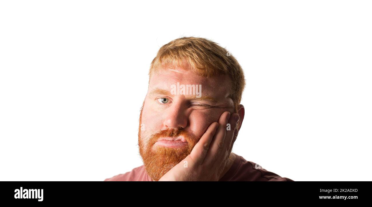 Man looking fed up and bored. Stock Photo