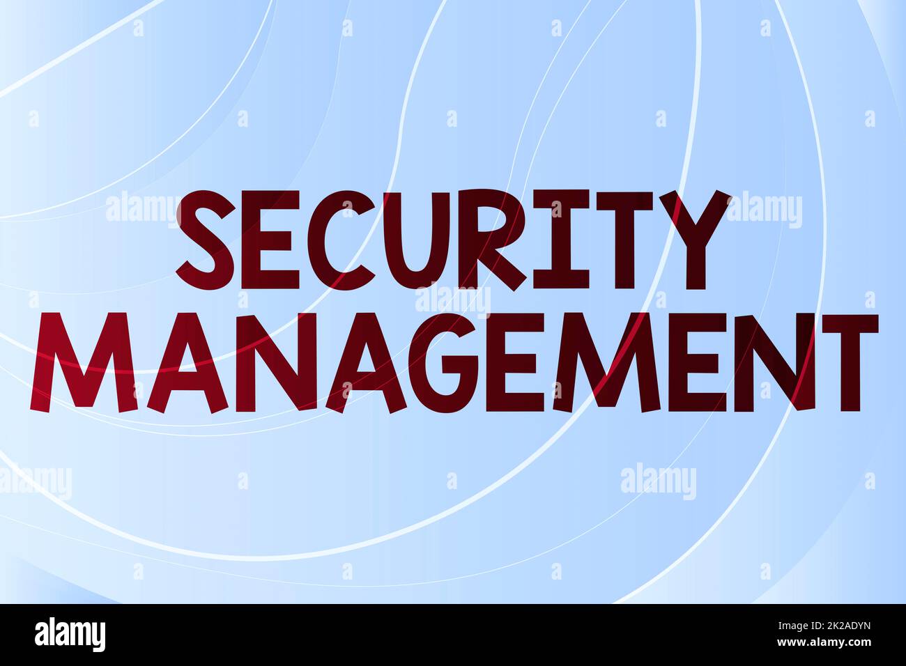 Hand writing sign Security Management. Internet Concept is the identification of an organization s is assets Line Illustrated Backgrounds With Various Shapes And Colours. Stock Photo