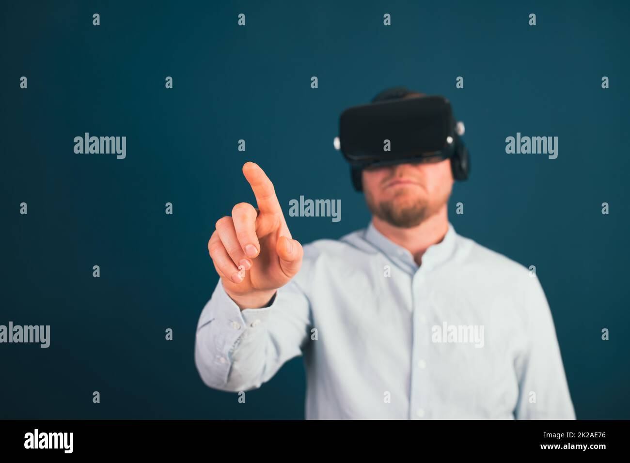 Metaverse Technology concept. Virtual augmented reality on social network. Stock Photo