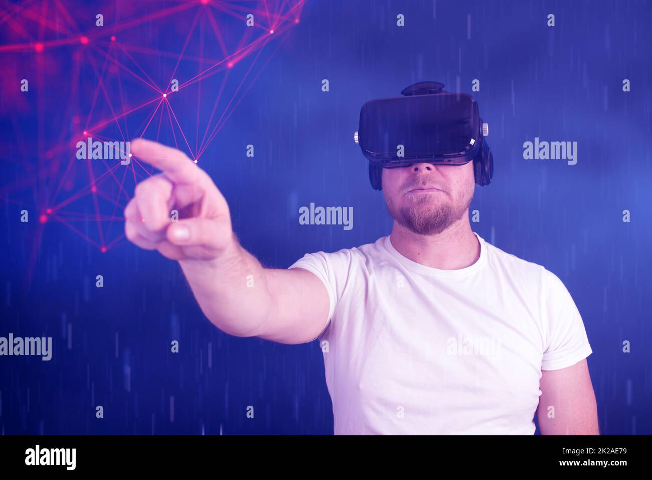 Metaverse Technology concept. Virtual augmented reality on social network. Stock Photo