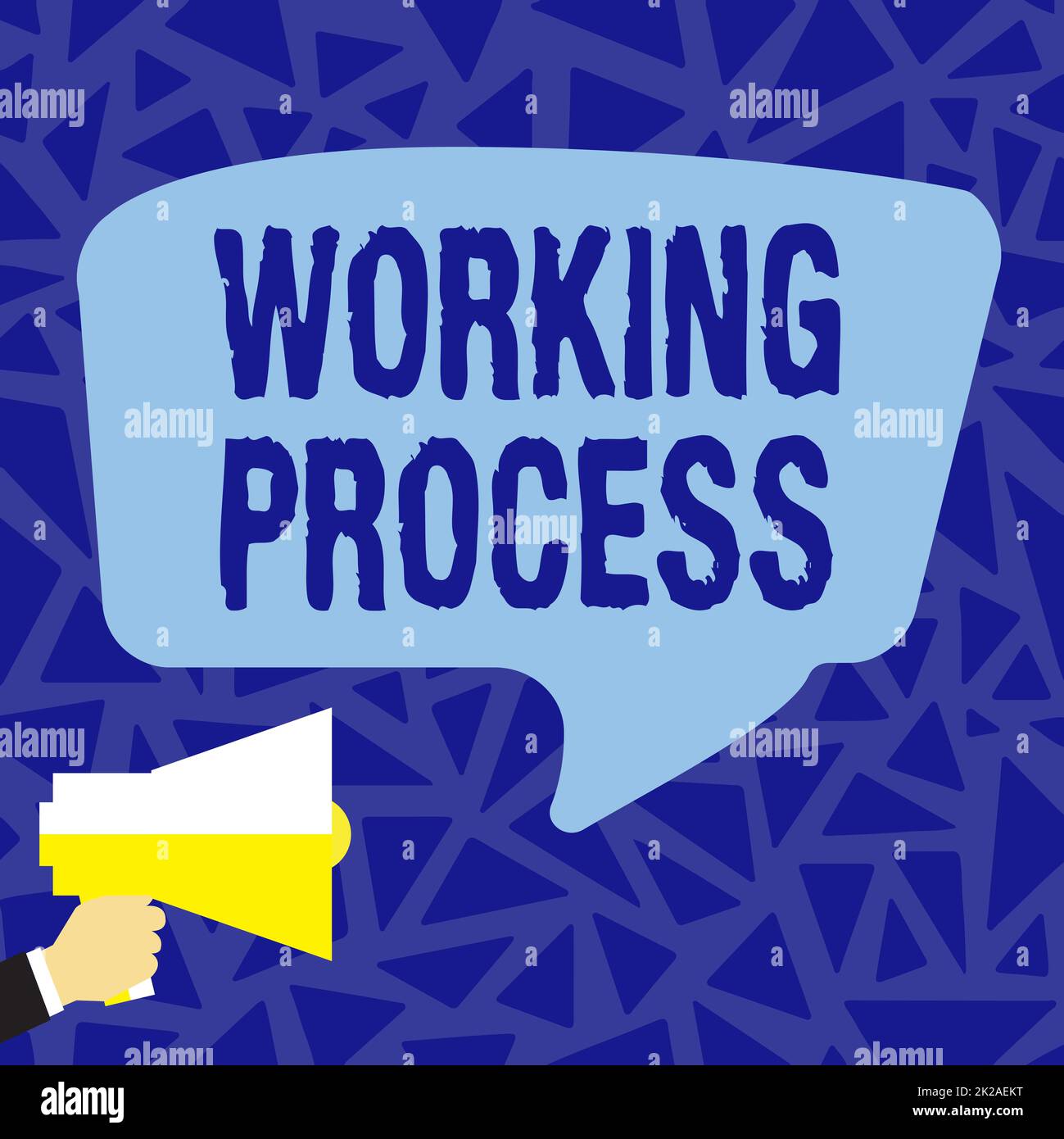 Conceptual caption Working Process. Word for company s is partially