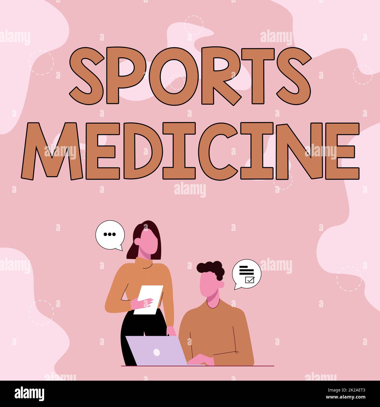 Inspiration showing sign Sports Medicine. Word Written on Treatment and prevention of injuries related to sports Partners Sharing New Ideas For Skill Improvement Work Strategies. Stock Photo