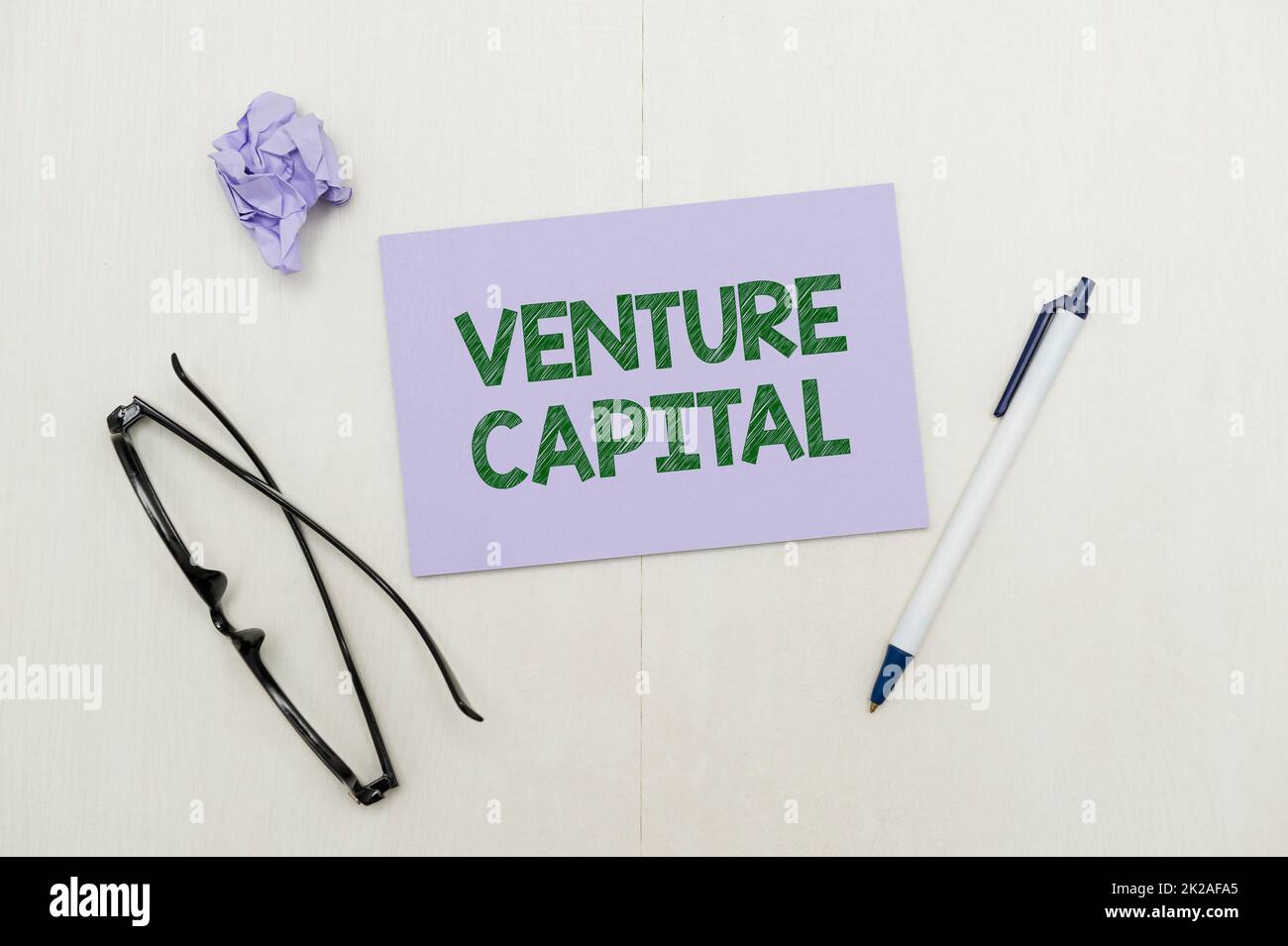 Conceptual caption Venture Capital. Business idea Venture Capital Flashy School Office Supplies, Teaching Learning Collections, Writing Tools Stock Photo