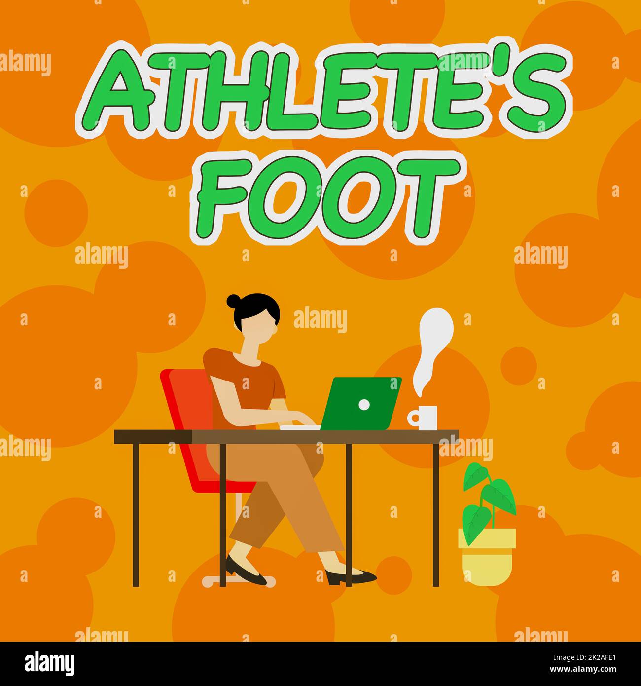 Text showing inspiration Athlete S Is Foot. Business showcase a fungus infection of the foot marked by blisters Woman Sitting With Laptop Back View Actively Accomplishing Work From Home Stock Photo