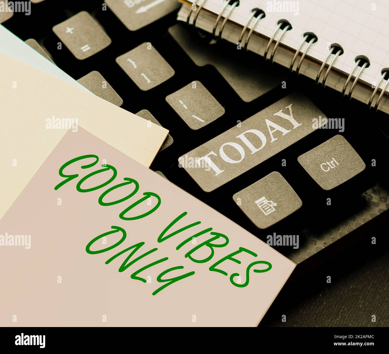 Text showing inspiration Good Vibes Only. Internet Concept a positive way of living and optimism with good effect to other showing Typing Program Schedule, Retyping And Debugging Program String Codes Stock Photo