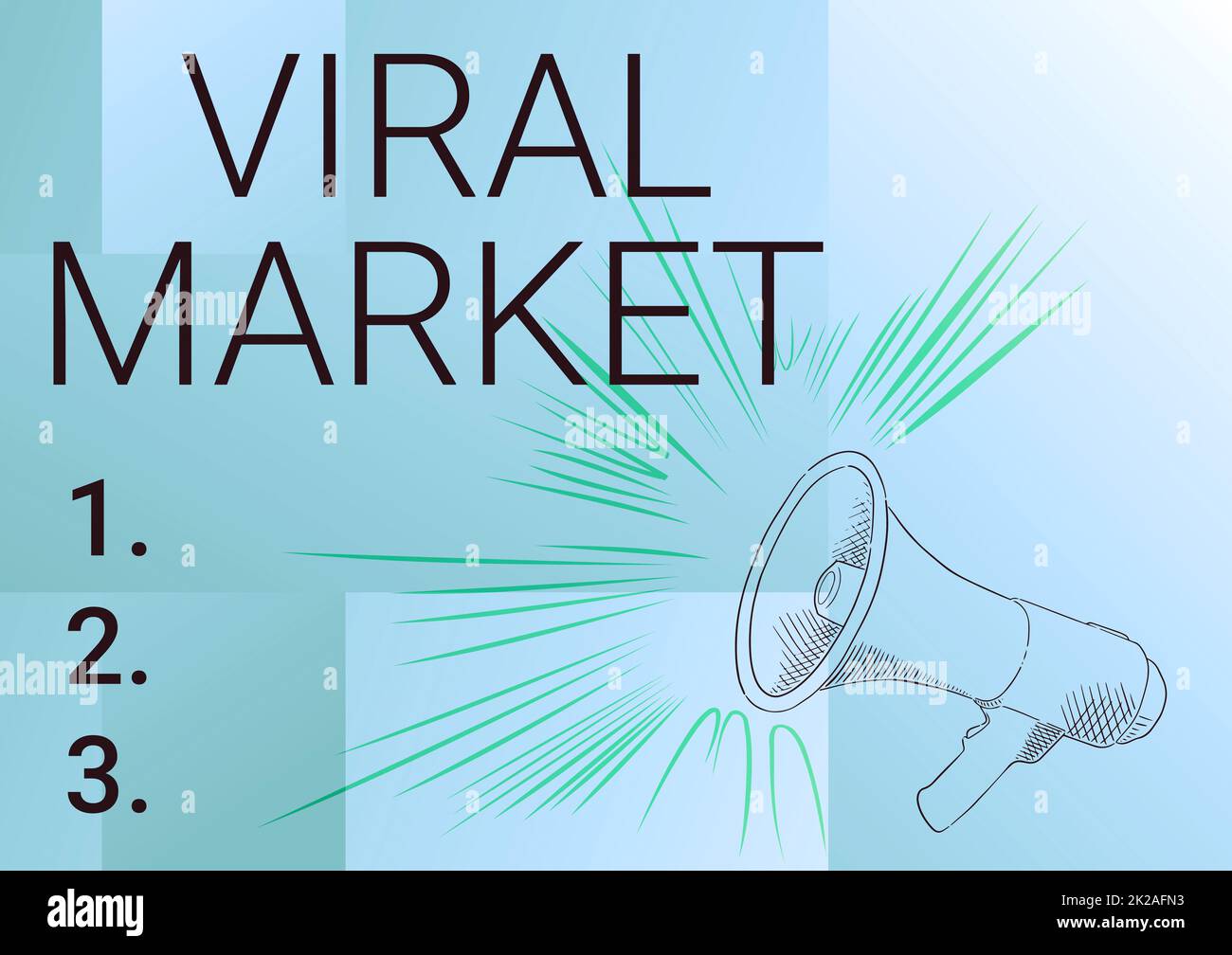 Handwriting text Viral Market. Business approach network passing and spreading message or video on product or service Illustration Of A Loud Megaphones Speaker Making New Announcements. Stock Photo
