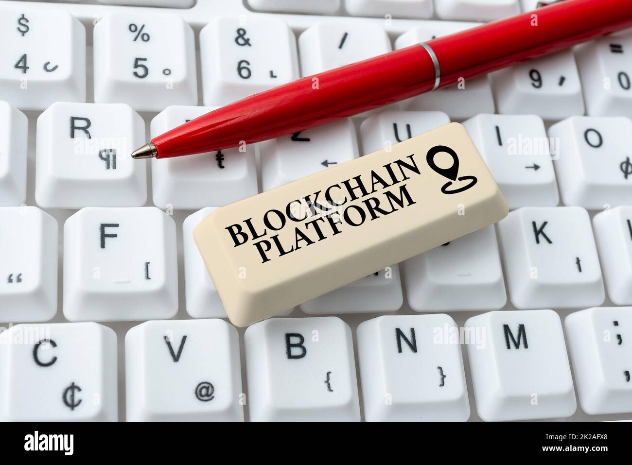 Conceptual display Blockchain Platform. Internet Concept thing with a scripting language that solves many cases Formatting And Compiling Online Datas, Abstract Editing Spreadsheet Stock Photo