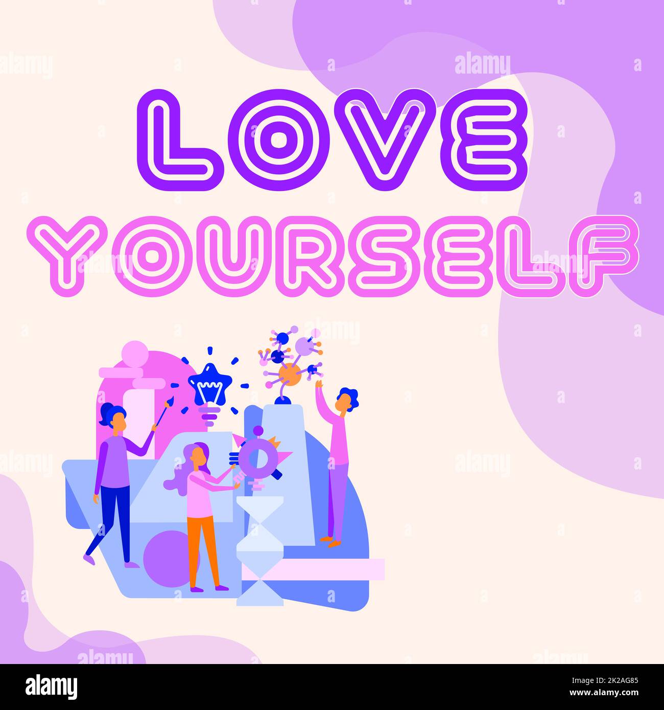 Handwriting text Love Yourself, Concept meaning accepting the overall ...