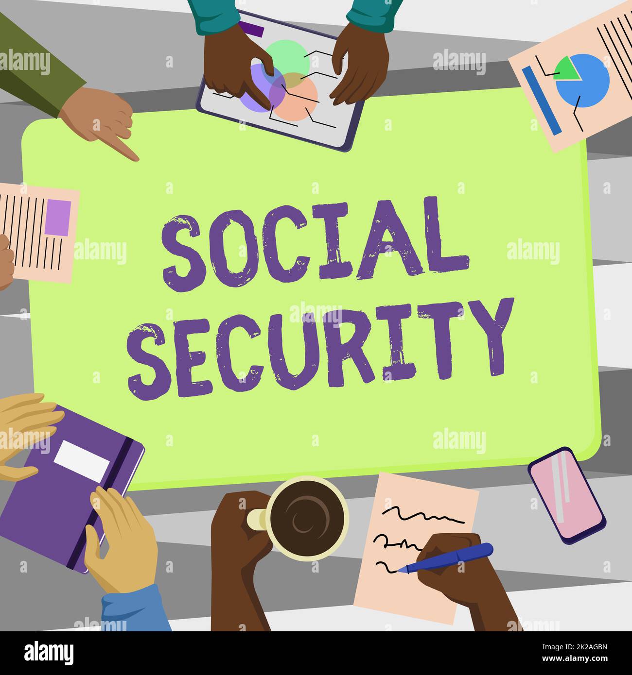 Conceptual display Social Security, Business concept government system