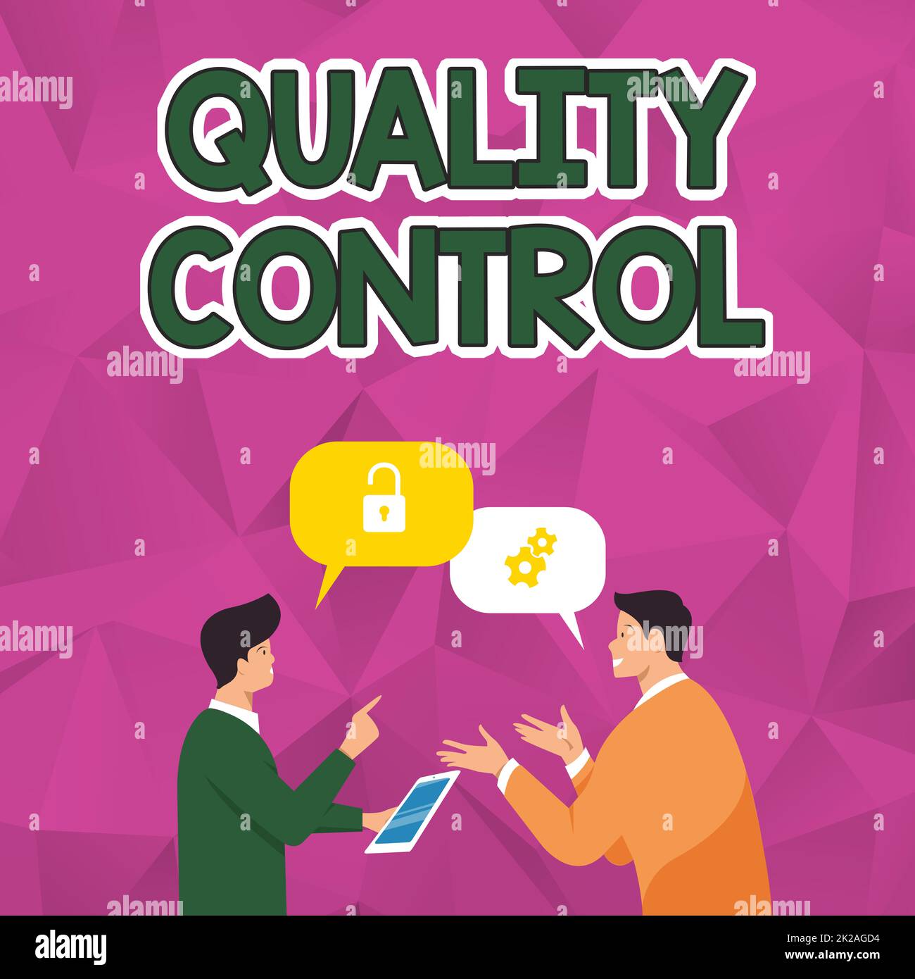 Text showing inspiration Quality Control, Business idea a system of