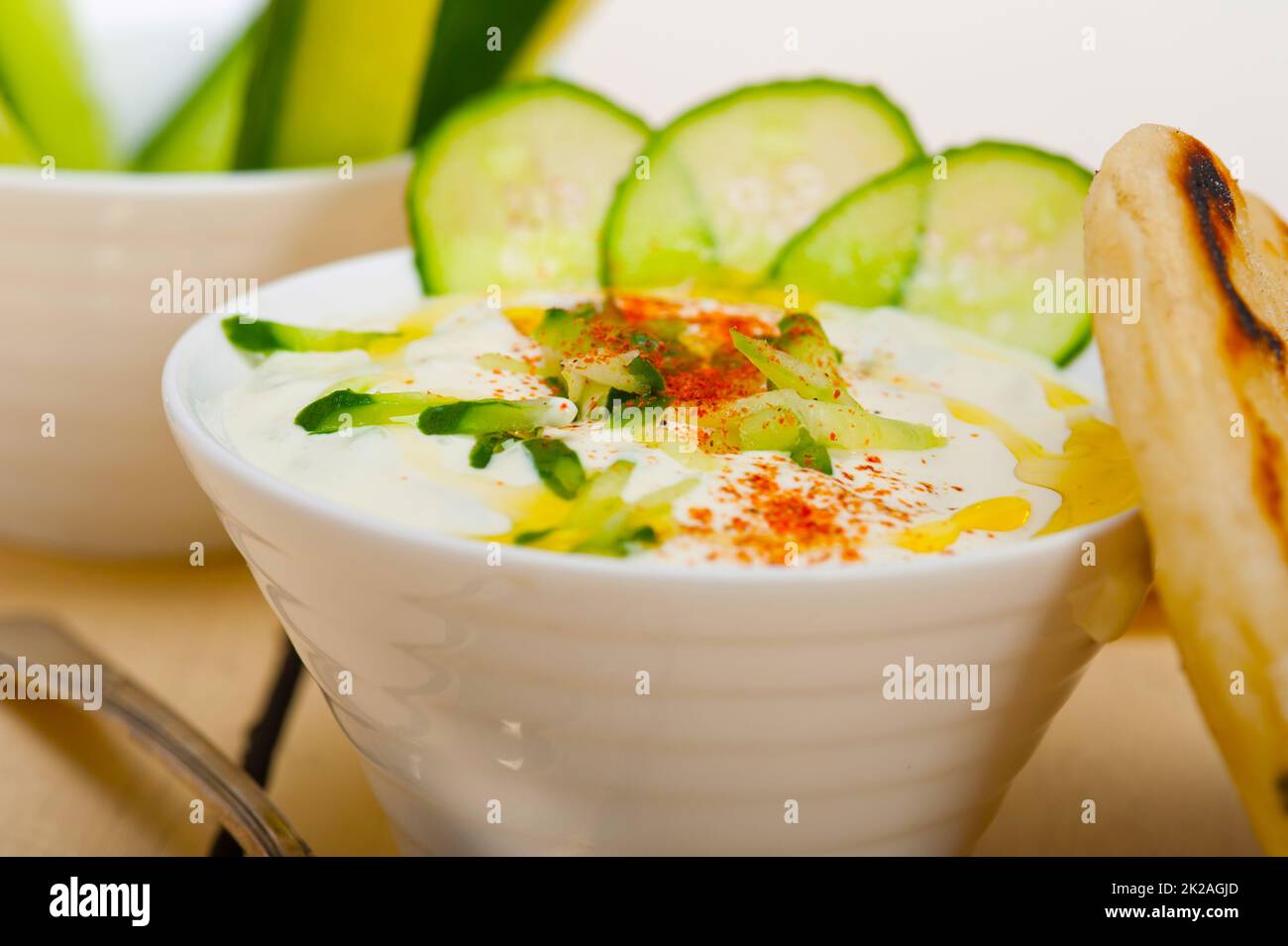 Arab middle east goat yogurt and cucumber salad Stock Photo Alamy