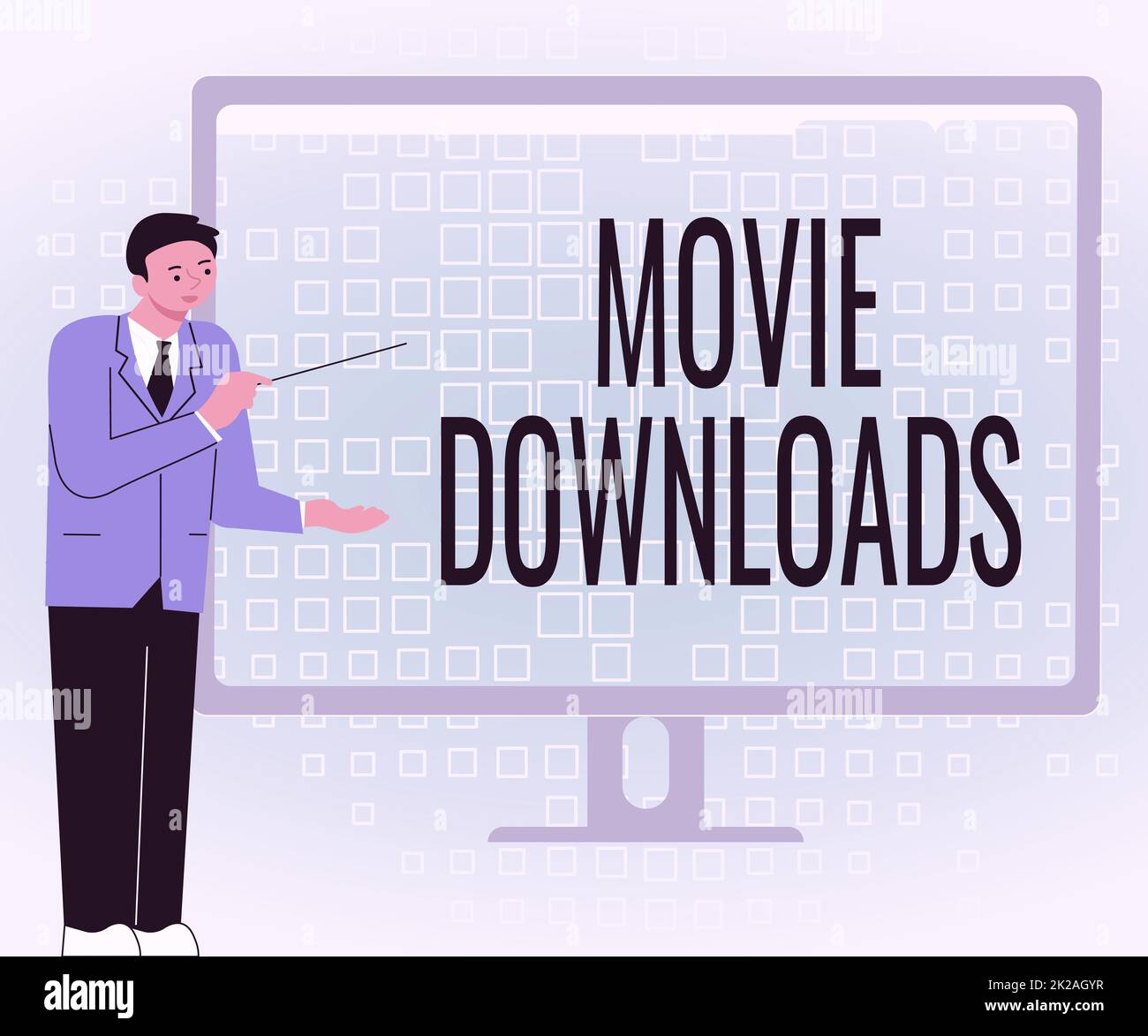 Text caption presenting Movie Downloads, Concept meaning transfers