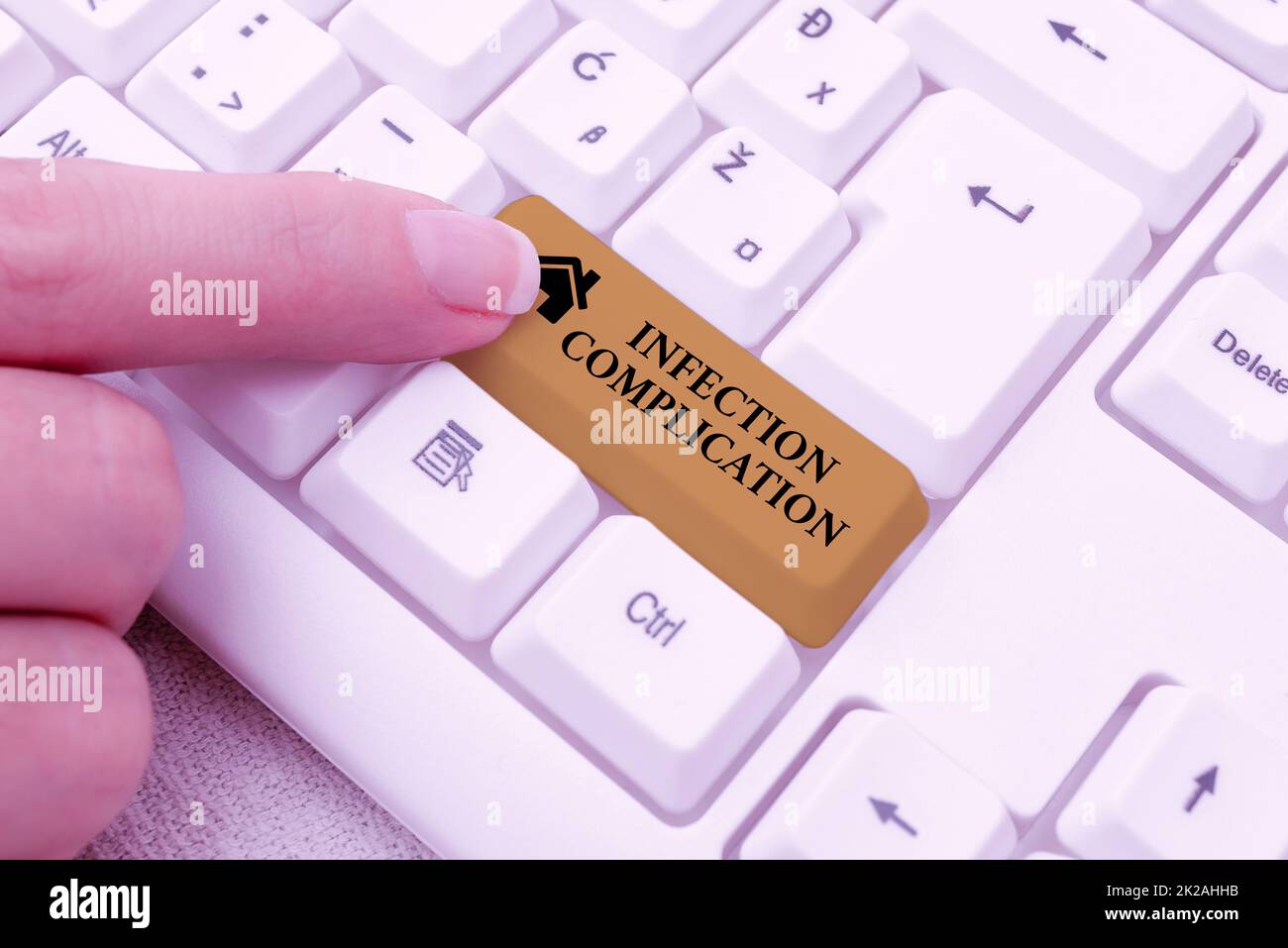 Text showing inspiration Infection Complication. Business approach unwanted reaction resulted from an immunosuppression Abstract Typing License Agreement, Creating Online Reference Book Stock Photo