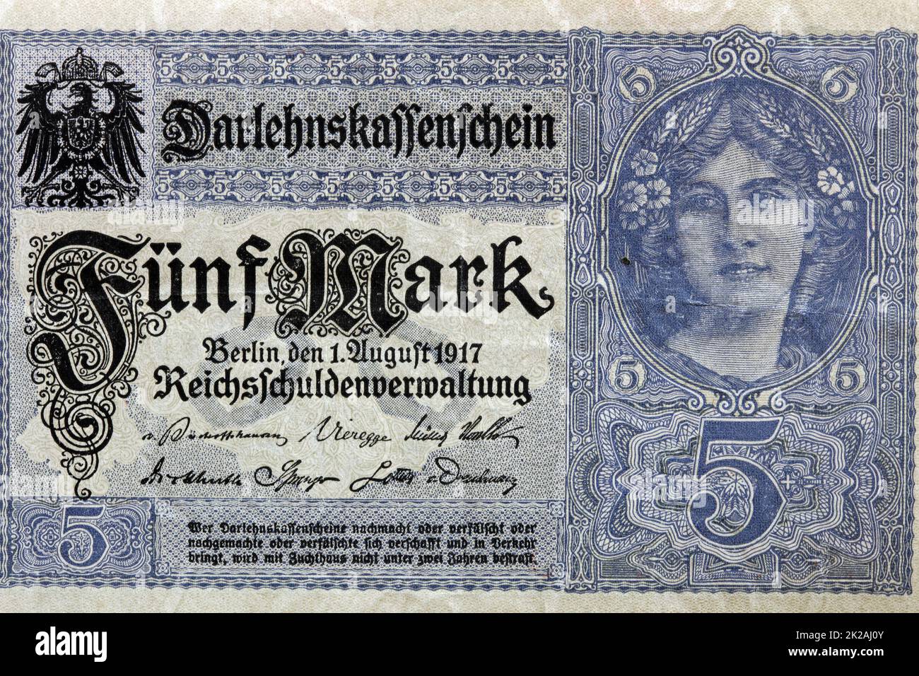 Vintage German Paper Money Stock Photo