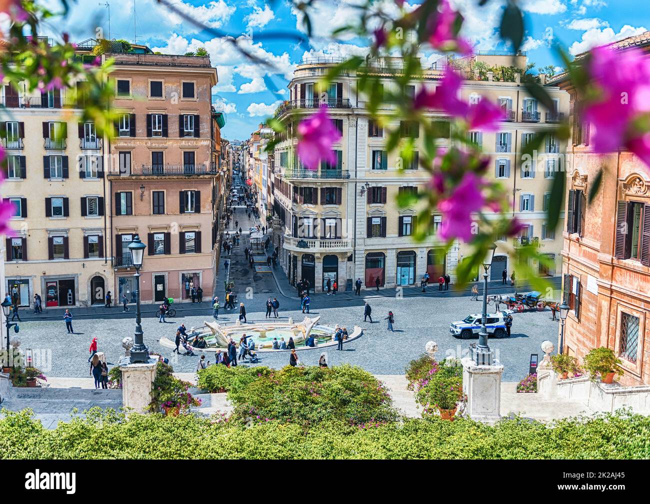 ROME - APRIL 14, 2021: Scenic view of Piazza di Spagna, iconic square ...