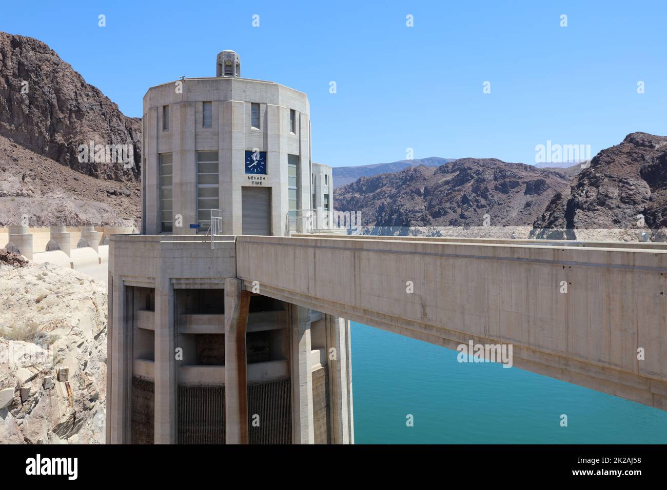 Hoover Dam on Colorado River at the Stateline of NevadaArizona. USA