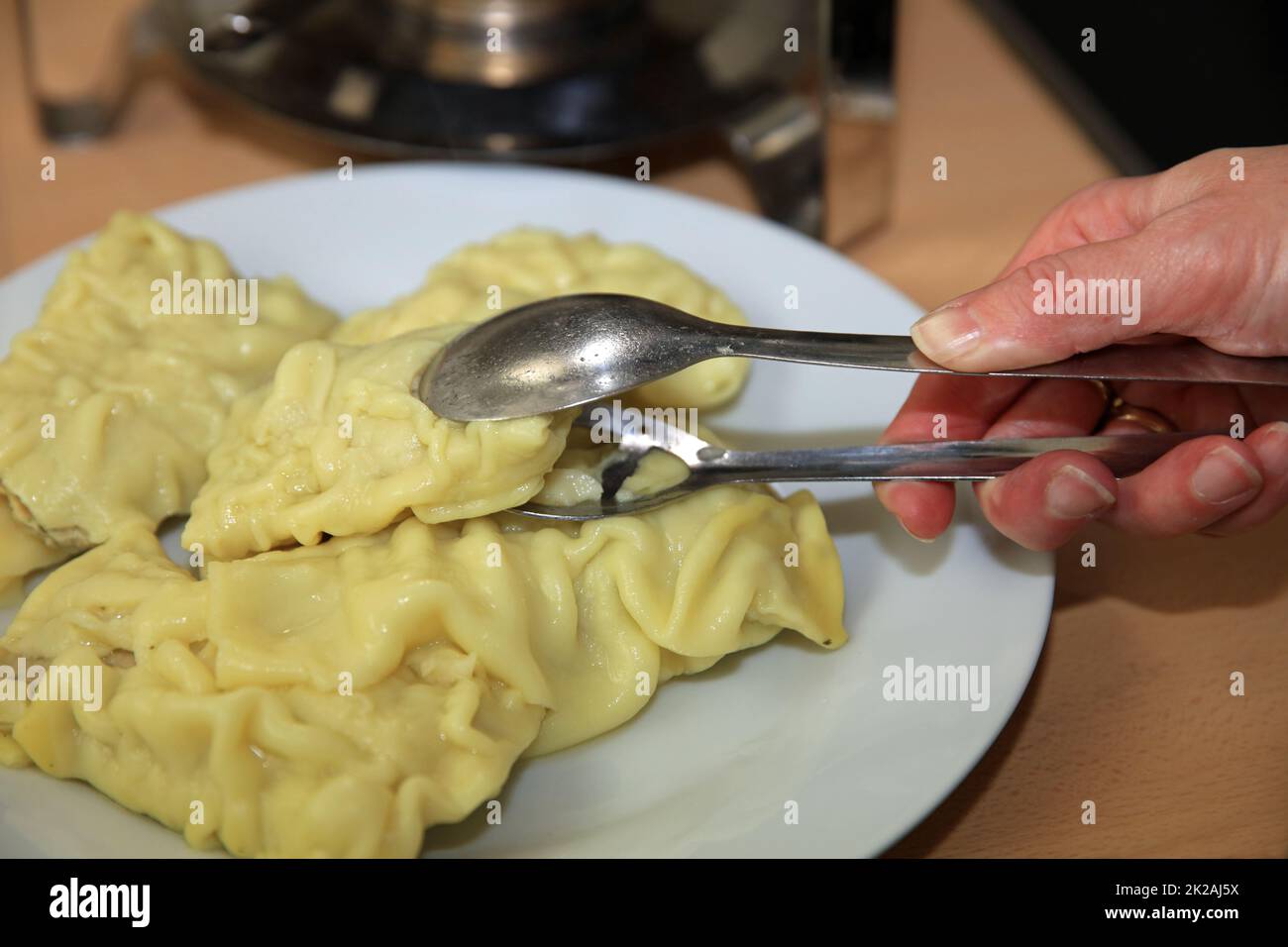 German Maultaschen, Swabian meatfilled dumplings Stock Photo Alamy