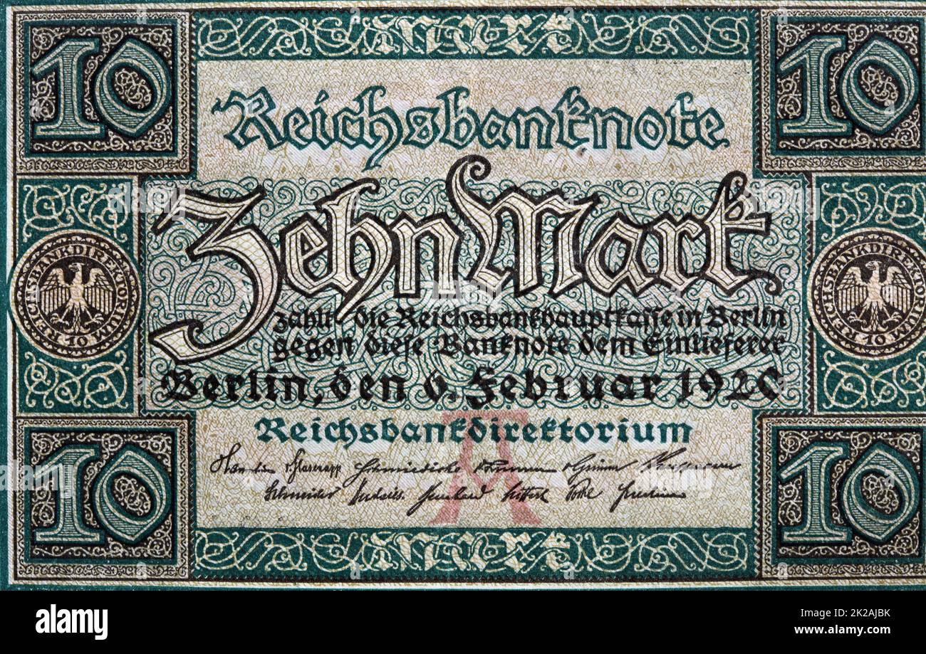 Vintage German Paper Money Stock Photo