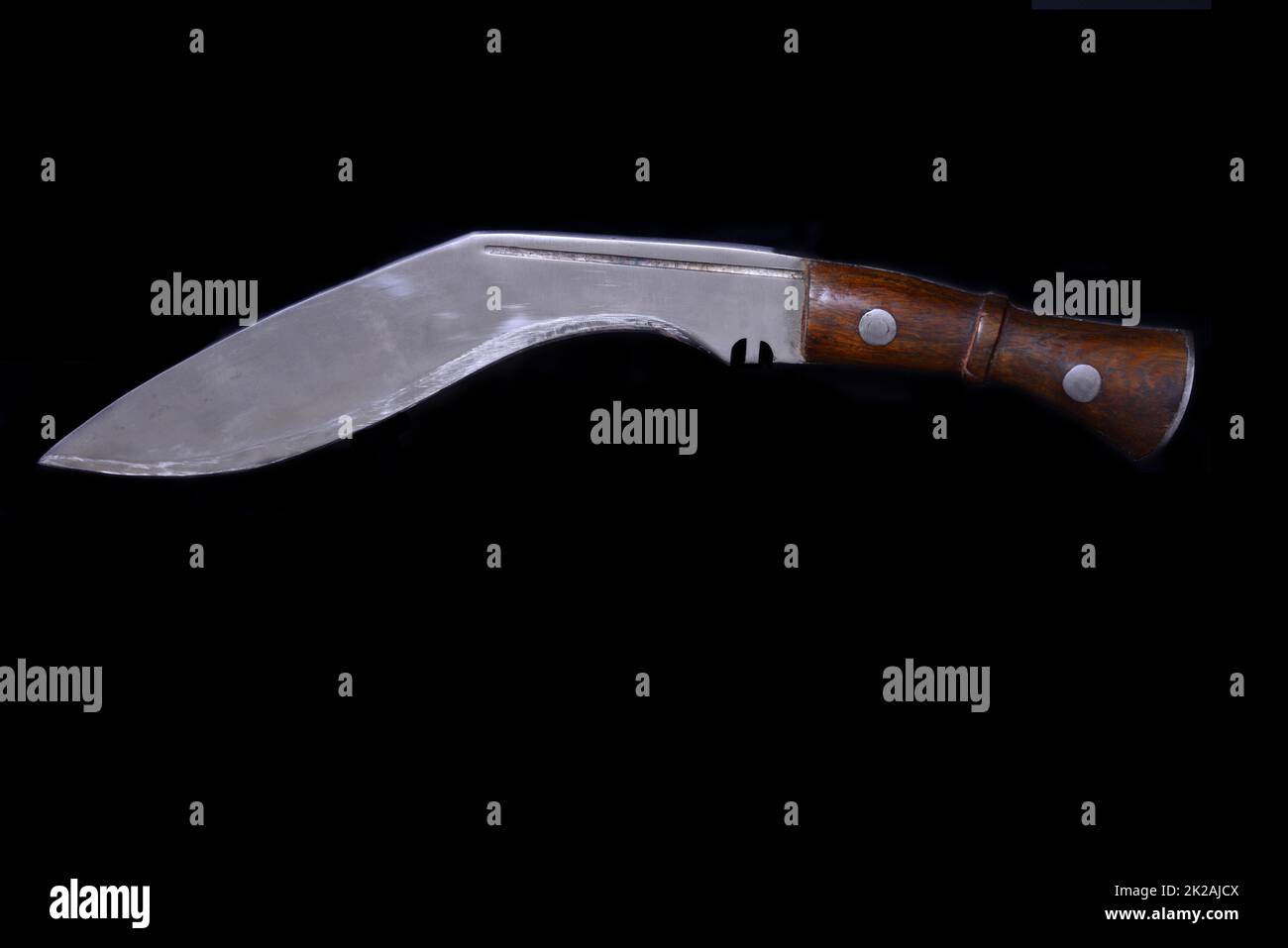 Kukri knife isolated  over black Stock Photo