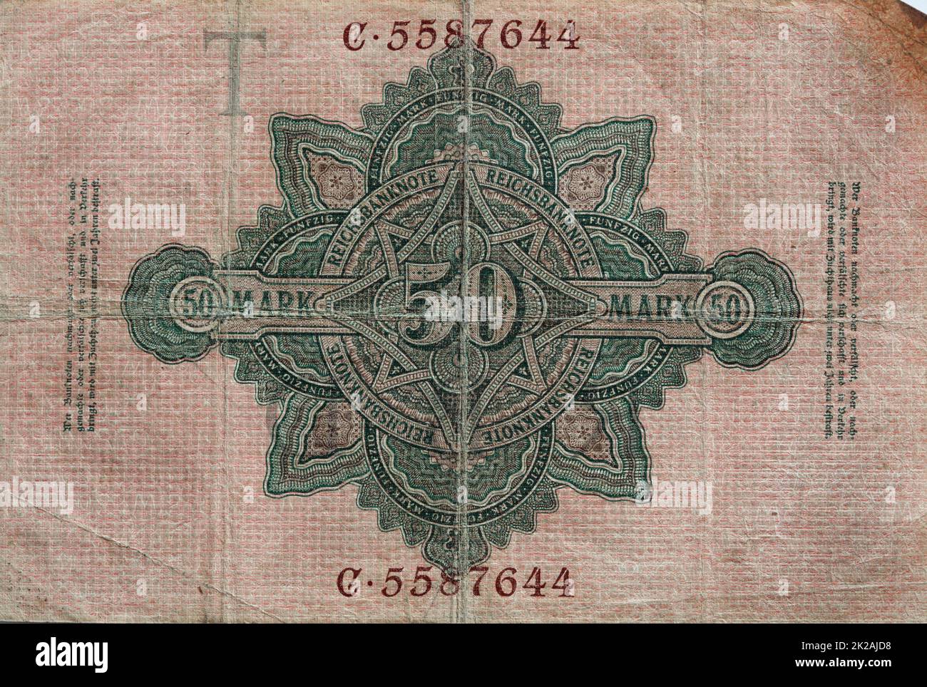 Vintage German Paper Money Stock Photo