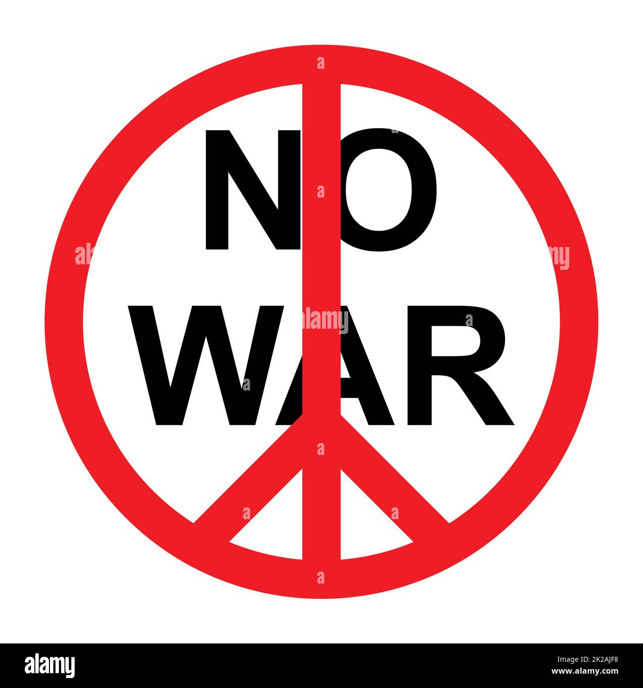 Red sign pacifism NO WAR on a white background - Vector Stock Photo