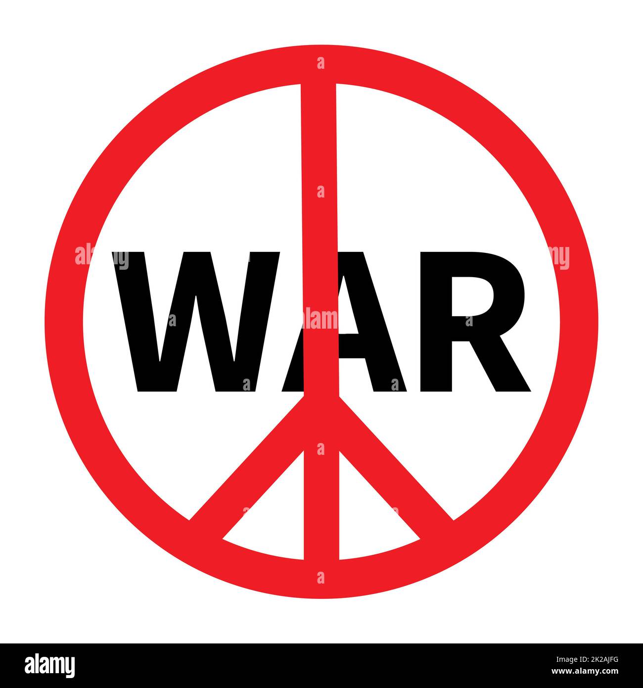 Red sign pacifism WAR on a white background - Vector Stock Photo