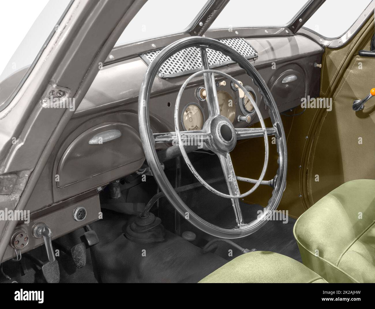 Historic vehicle interior Stock Photo