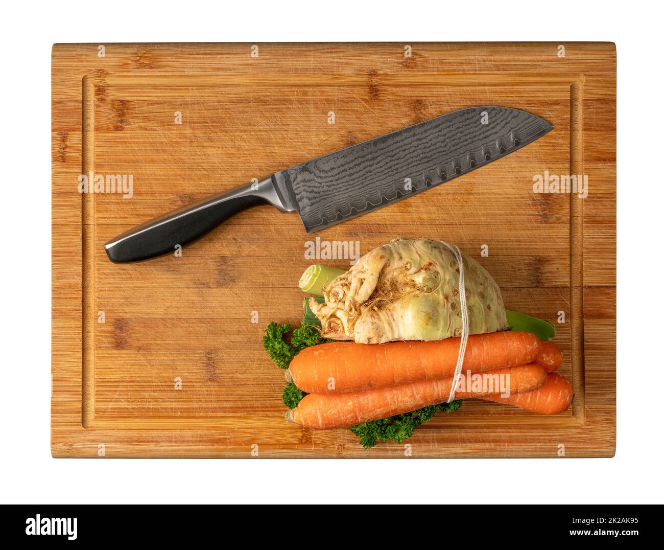 Knife on cutting board Stock Photo Alamy