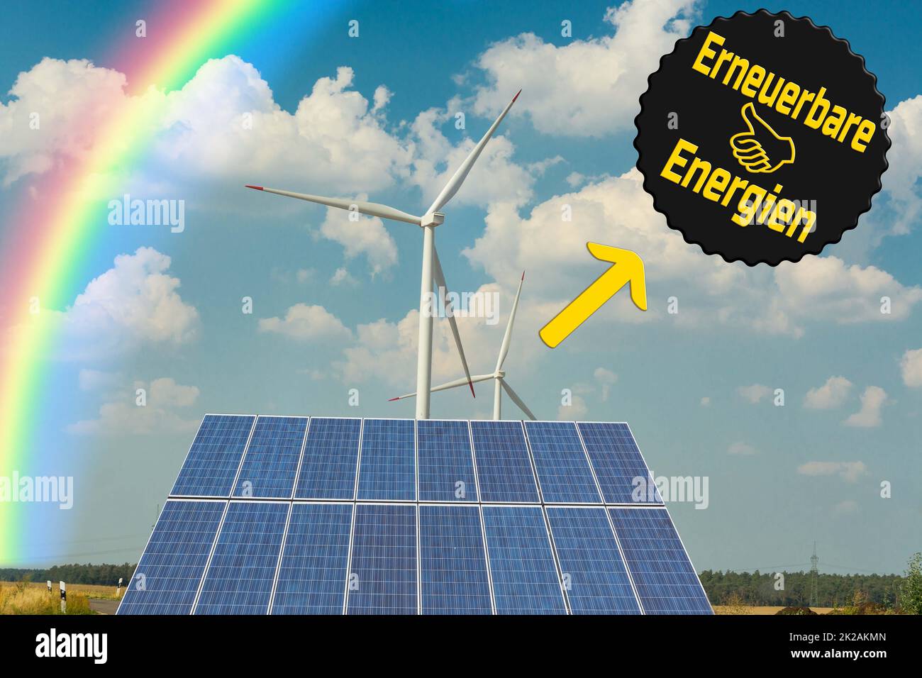 Sustainable green energy. Electric windmill generators Stock Photo Alamy