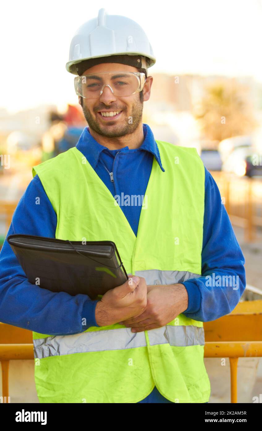 Engineering is his speciality. An engineer overseeing the construction