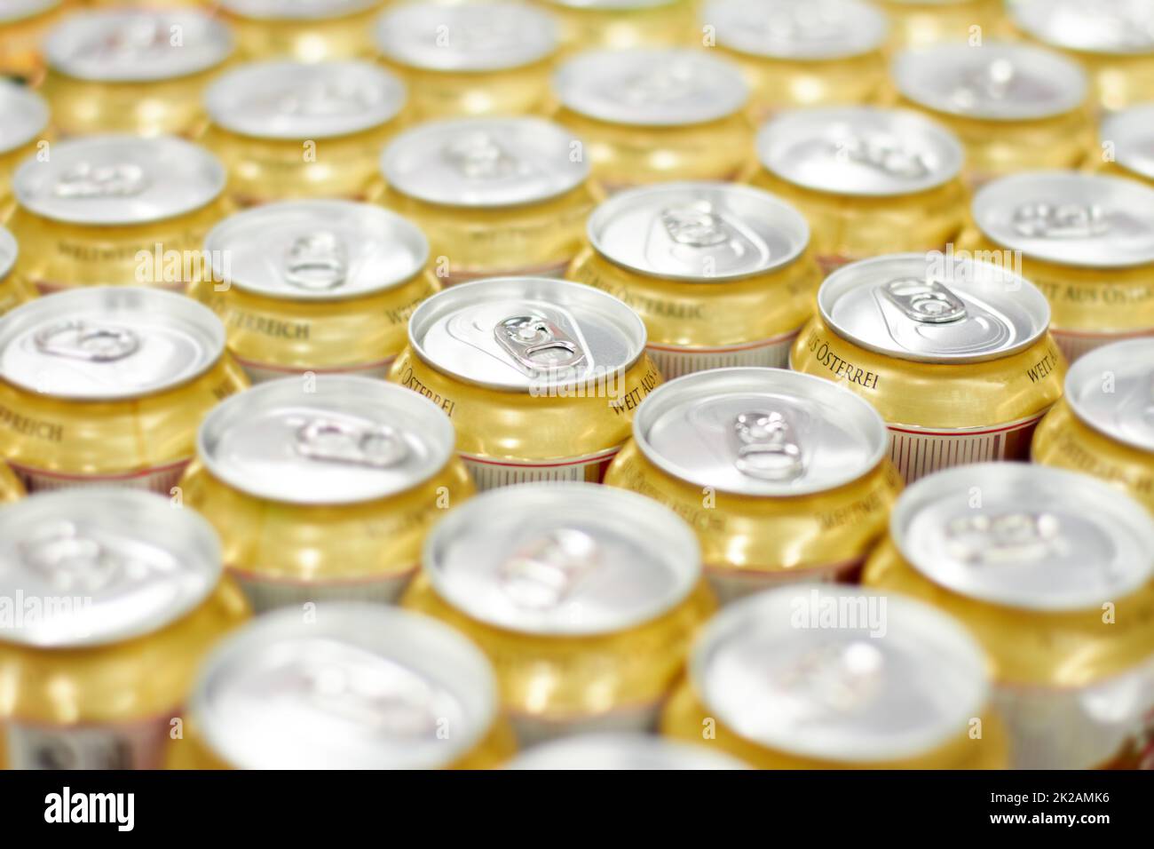 Ready for shipment. Shot of a group of tin cans. Stock Photo