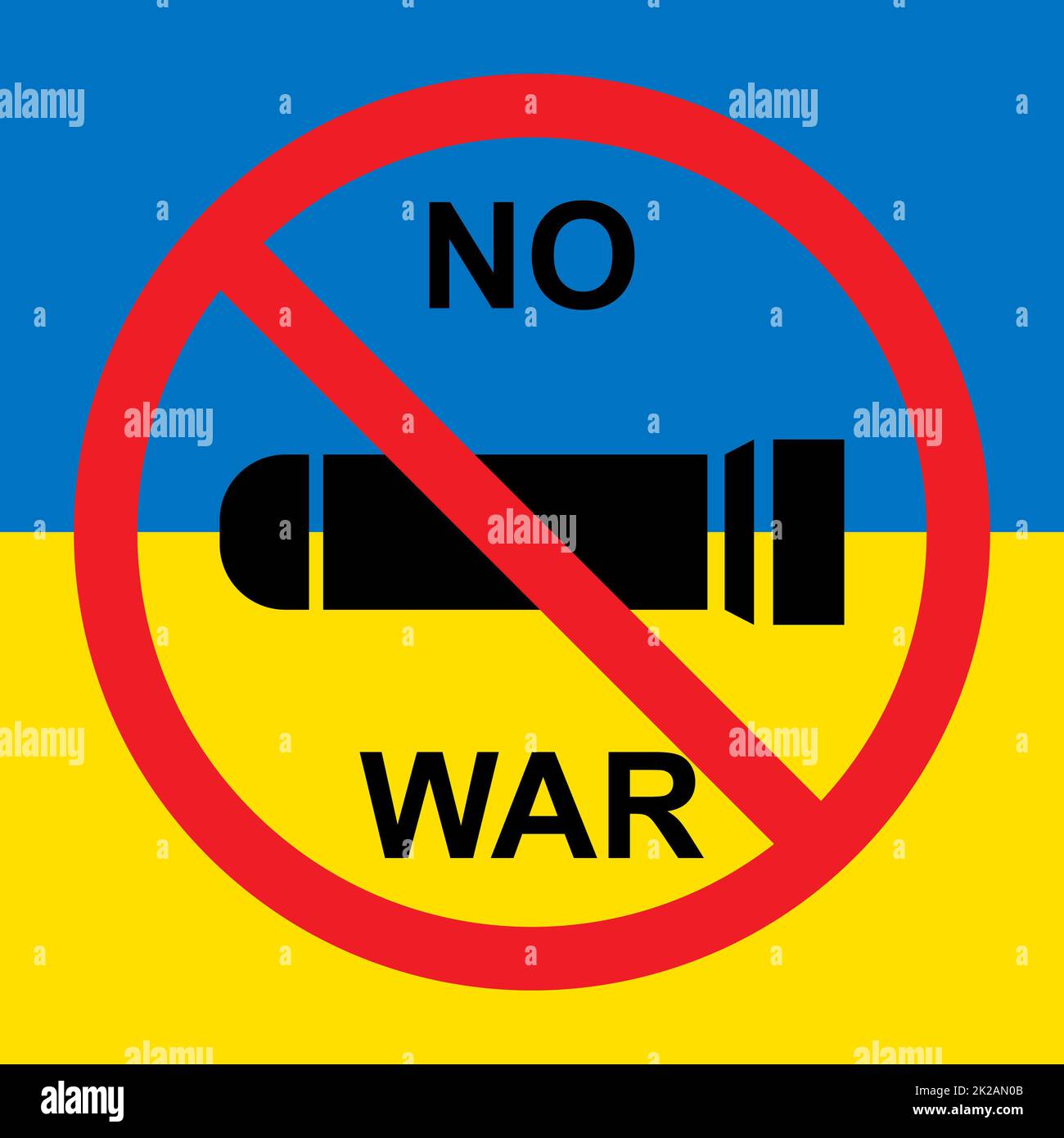 Flag of the independent country of Ukraine, no war - Vector Stock Photo