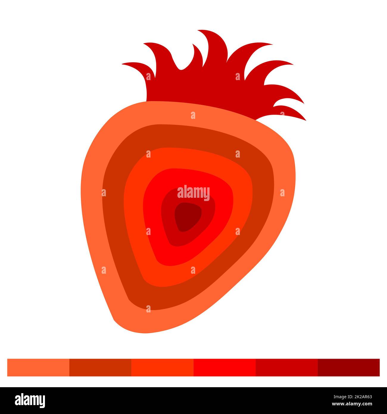 Strawberry 6 pcs warm shades of color Vector Stock Photo Alamy