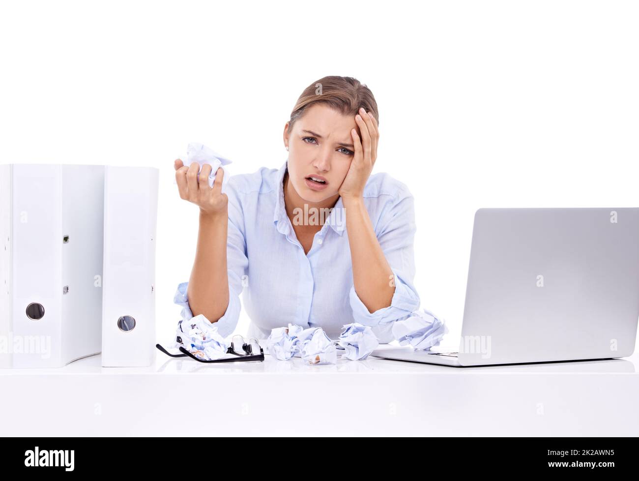 This is going nowhere. An attractive young woman looking frustrated at work. Stock Photo
